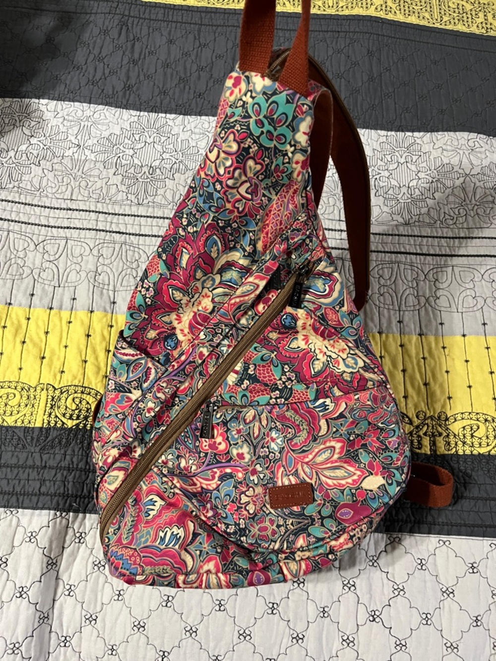 Floral Multicolor Sling Backpack - Casual Women's Crossbody